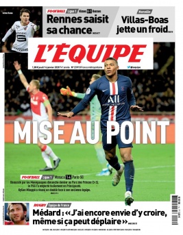 L'Equipe 16 janvier 2020 L'Equipe N°23913 du 16 janvier 2020 à télécharger sur iPad