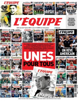 L'Equipe 01 janvier 2020 L'Equipe N°23898 du 01 janvier 2020 à télécharger sur iPad