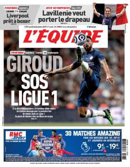 L'Equipe 26 décembre 2019 L'Equipe N°23892 du 26 décembre 2019 à télécharger sur iPad