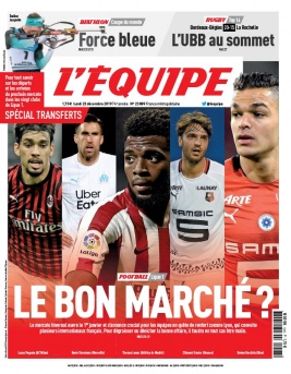 L'Equipe 23 décembre 2019 L'Equipe N°23889 du 23 décembre 2019 à télécharger sur iPad