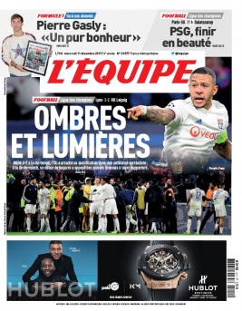 L'Equipe 11 décembre 2019 L'Equipe N°23877 du 11 décembre 2019 à télécharger sur iPad