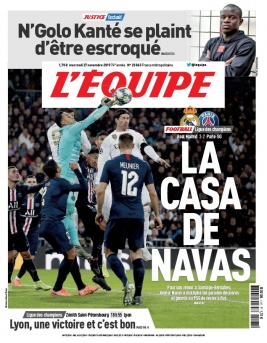 L'Equipe 27 novembre 2019 L'Equipe N°23863 du 27 novembre 2019 à télécharger sur iPad