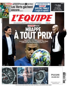 L'Equipe 08 novembre 2019 L'Equipe N°23844 du 08 novembre 2019 à télécharger sur iPad