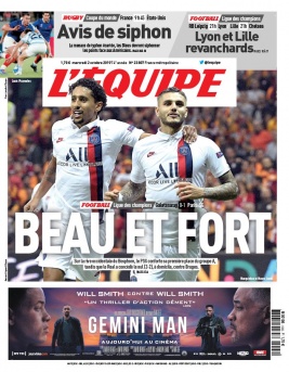 L'Equipe 02 octobre 2019 L'Equipe N°23807 du 02 octobre 2019 à télécharger sur iPad