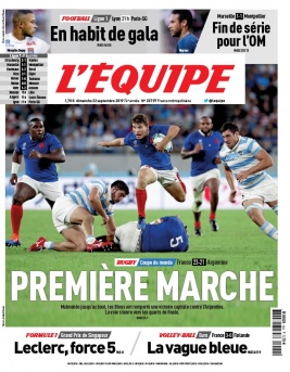 L'Equipe 22 septembre 2019 L'Equipe N°23797 du 22 septembre 2019 à télécharger sur iPad