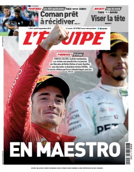 L'Equipe 09 septembre 2019 L'Equipe N°23784 du 09 septembre 2019 à télécharger sur iPad