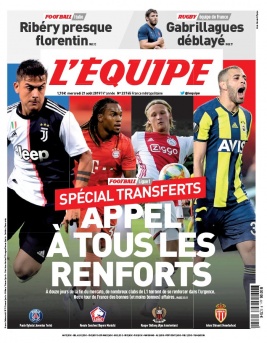 L'Equipe 21 août 2019 L'Equipe N°23765 du 21 août 2019 à télécharger sur iPad