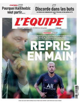L'Equipe 01 août 2019 L'Equipe N°23745 du 01 août 2019 à télécharger sur iPad