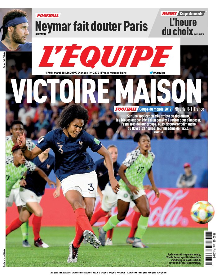 L'Equipe 18 juin 2019 L'Equipe N°23701 du 18 juin 2019 à télécharger sur iPad