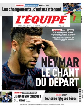 L'Equipe 17 juin 2019 L'Equipe N°23700 du 17 juin 2019 à télécharger sur iPad