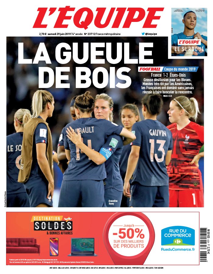 L'Equipe 29 juin 2019 L'Equipe N°23712 du 29 juin 2019 à télécharger sur iPad
