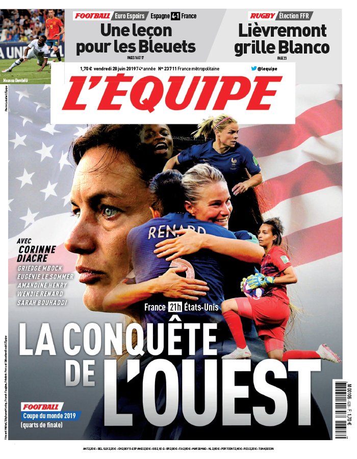 L'Equipe 28 juin 2019 L'Equipe N°23711 du 28 juin 2019 à télécharger sur iPad