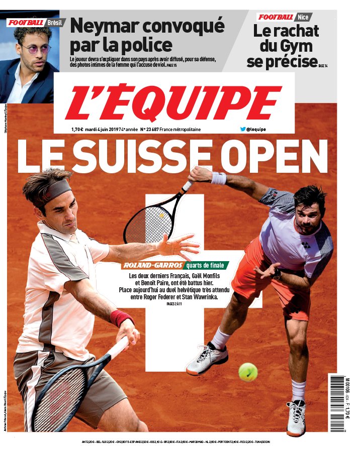 L'Equipe 04 juin 2019 L'Equipe N°23692 du 04 juin 2019 à télécharger sur iPad
