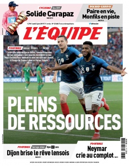 L'Equipe 03 juin 2019 L'Equipe N°23691 du 03 juin 2019 à télécharger sur iPad