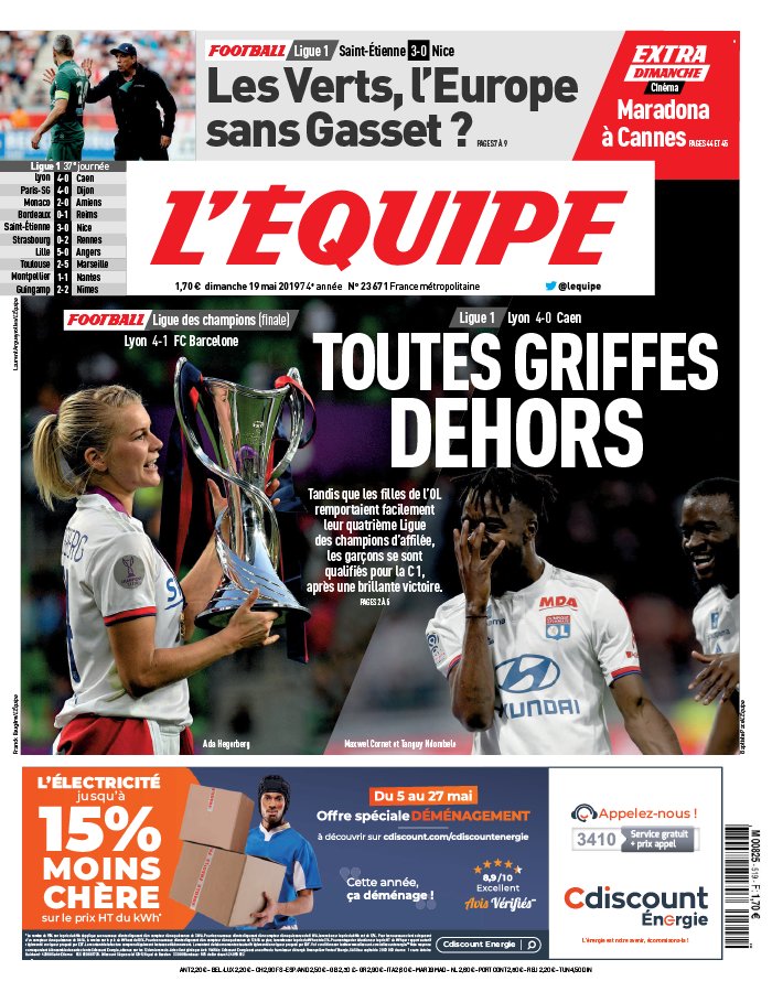 L'Equipe 19 mai 2019 L'Equipe N°23676 du 19 mai 2019 à télécharger sur iPad
