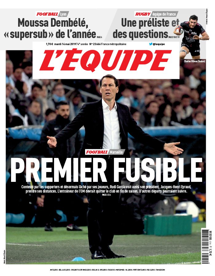 L'Equipe 14 mai 2019 L'Equipe N°23671 du 14 mai 2019 à télécharger sur iPad