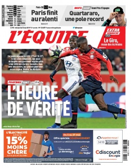 L'Equipe 05 mai 2019 L'Equipe N°23662 du 05 mai 2019 à télécharger sur iPad
