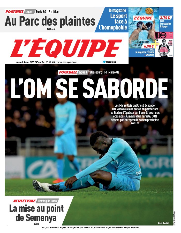 L'Equipe 04 mai 2019 L'Equipe N°23661 du 04 mai 2019 à télécharger sur iPad