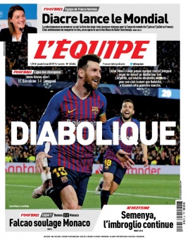L'Equipe 02 mai 2019 L'Equipe N°23659 du 02 mai 2019 à télécharger sur iPad
