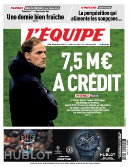 L'Equipe 30 avril 2019 L'Equipe N°23658 du 30 avril 2019 à télécharger sur iPad