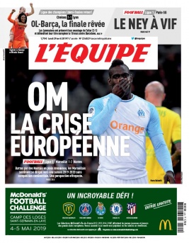 L'Equipe 29 avril 2019 L'Equipe N°23657 du 29 avril 2019 à télécharger sur iPad