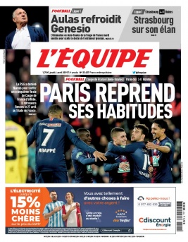 L'Equipe 04 avril 2019 L'Equipe N°23632 du 04 avril 2019 à télécharger sur iPad