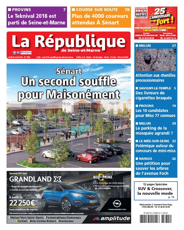 La République de Seine et Marne N°7835 du 30 avril 2018 à télécharger sur iPad La République de Seine et Marne N°7835 du 30 avril 2018 à télécharger sur iPad