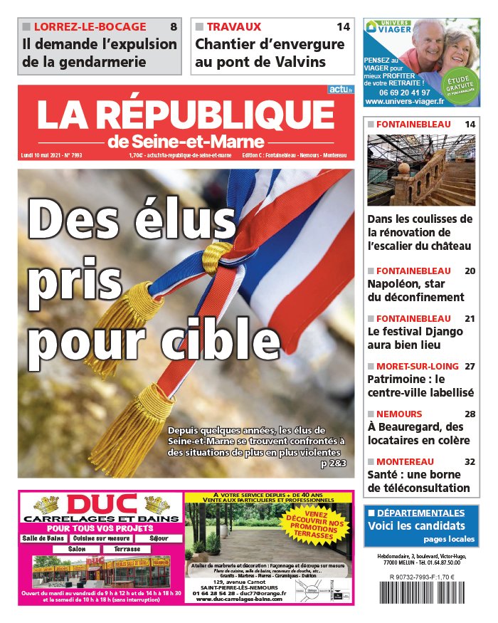 La République de Seine et Marne N°7993 du 10 mai 2021 à télécharger sur iPad