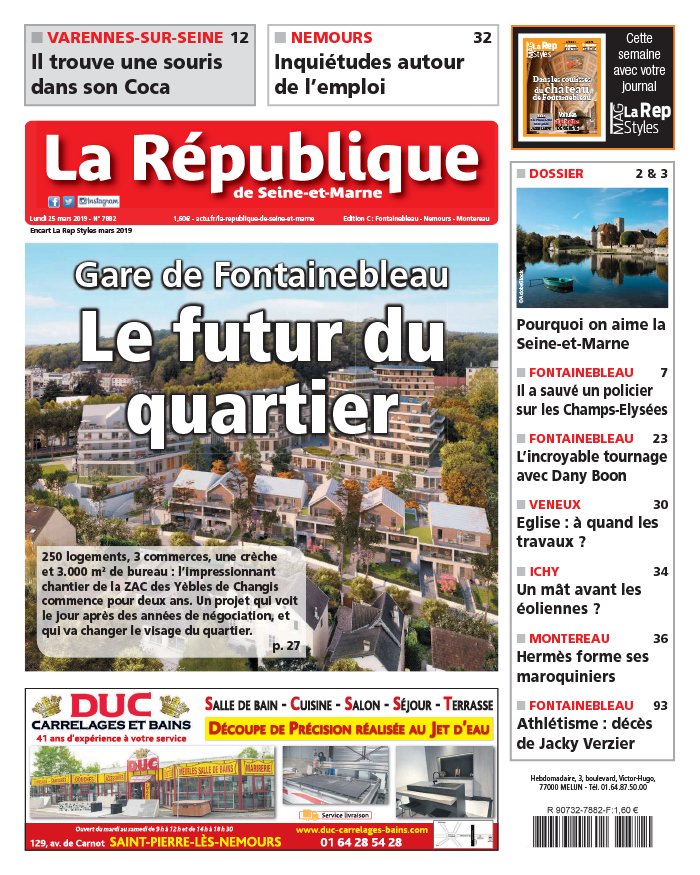 La Republique De Seine Et Marne N 7882 Du 25 Mars 2019 A Telecharger Sur