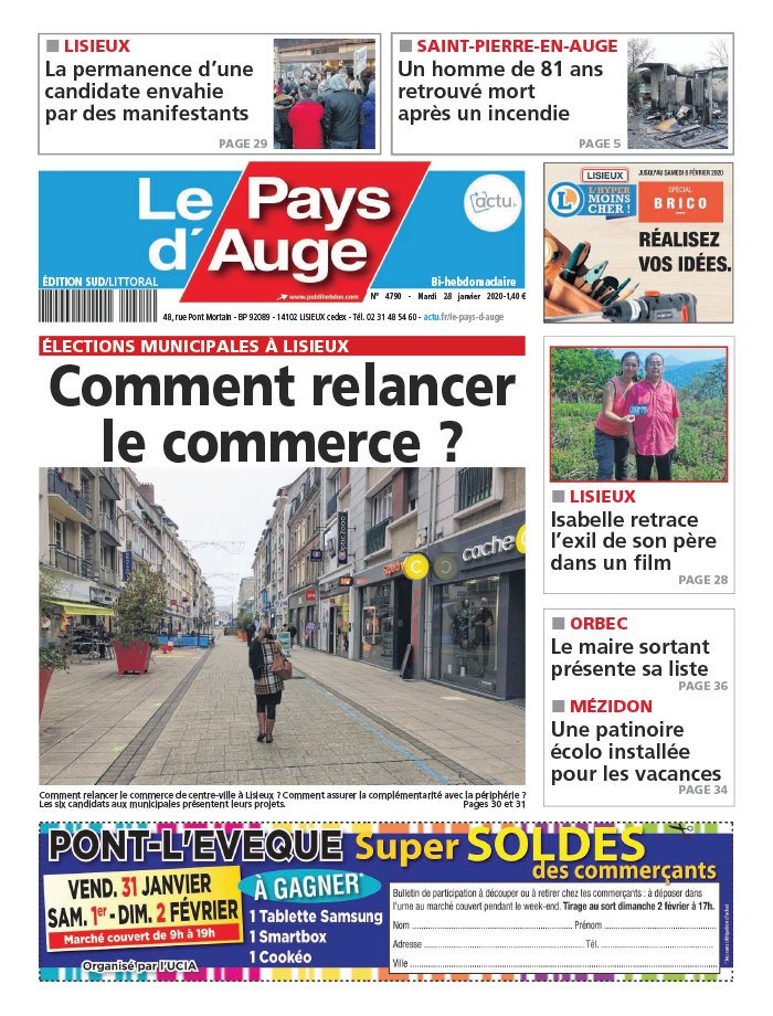 Le Pays d'Auge N°4790 du 28 janvier 2020 à télécharger sur iPad