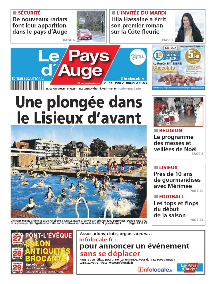 Le Pays d'Auge N°4780 du 23 décembre 2019 à télécharger sur iPad