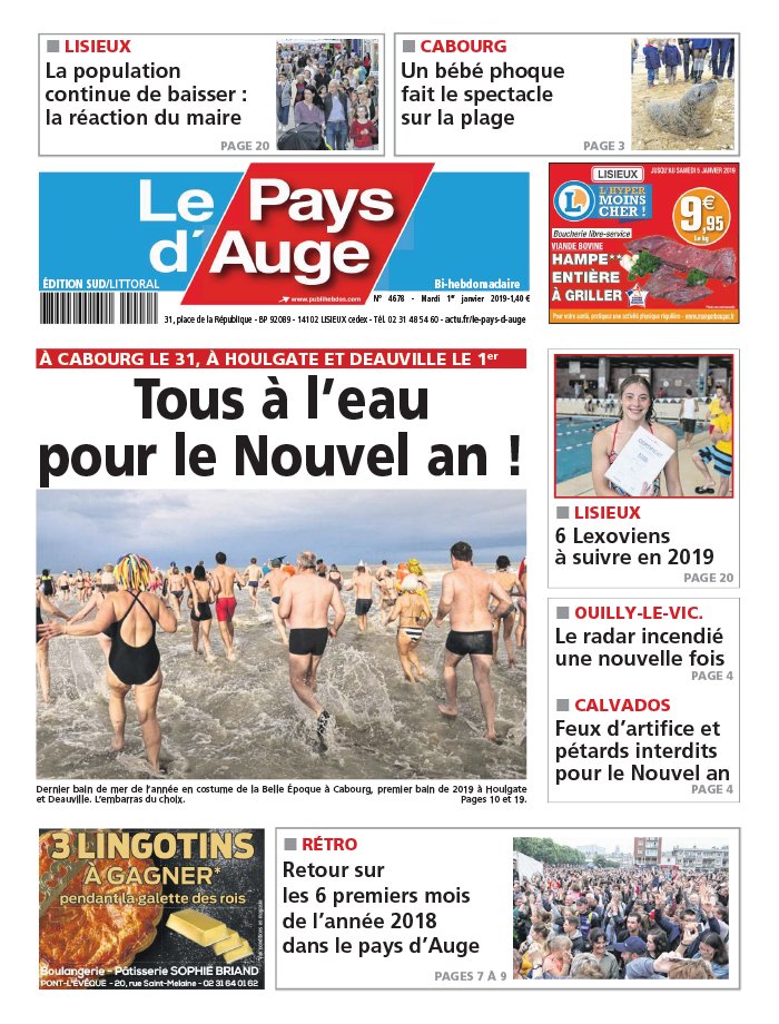 Le Pays d'Auge N°4678 du 01 janvier 2019 à télécharger sur iPad