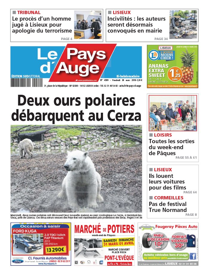 Le Pays d'Auge N°4599 du 30 mars 2018 à télécharger sur iPad