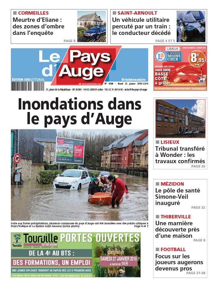 Le Pays d'Auge N°4580 du 23 janvier 2018 à télécharger sur iPad