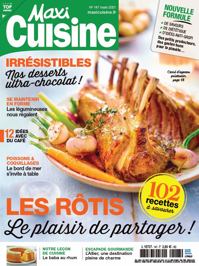 Maxi Cuisine 08 mars 2021 Abonnement à MAXI CUISINE Pas Cher avec le BOUQUET ePresse.fr