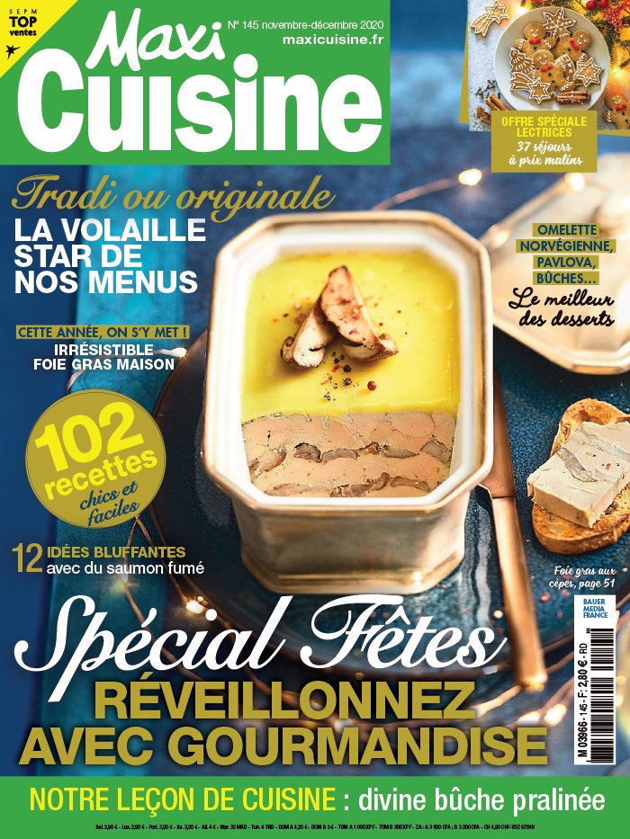 Maxi Cuisine 02 novembre 2020 Abonnement à MAXI CUISINE Pas Cher avec le BOUQUET ePresse.fr