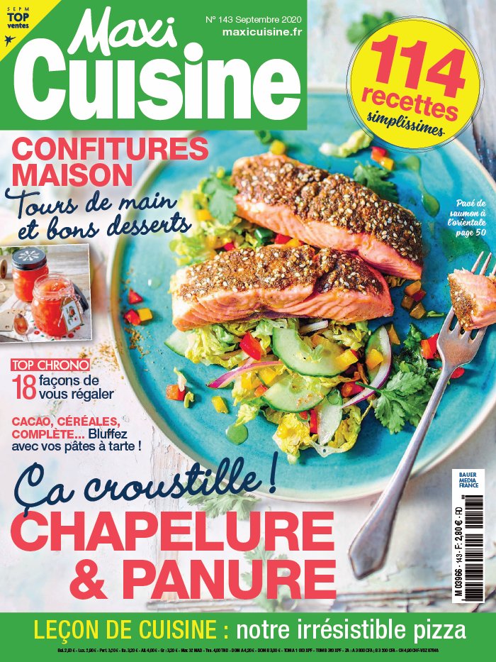 Maxi Cuisine 24 août 2020 Abonnement à MAXI CUISINE Pas Cher avec le BOUQUET ePresse.fr