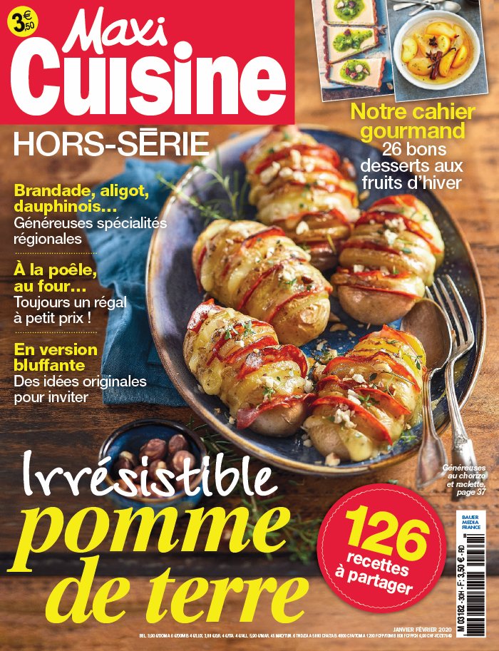 Maxi Cuisine Hors Série 13 janvier 2020 Abonnement à MAXI CUISINE HORS-SERIE Pas Cher avec le BOUQUET ePresse.fr