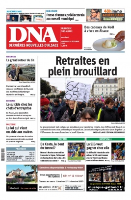 Les Dernières Nouvelles d'Alsace N°20191220 du 20 décembre 2019 à télécharger sur iPad