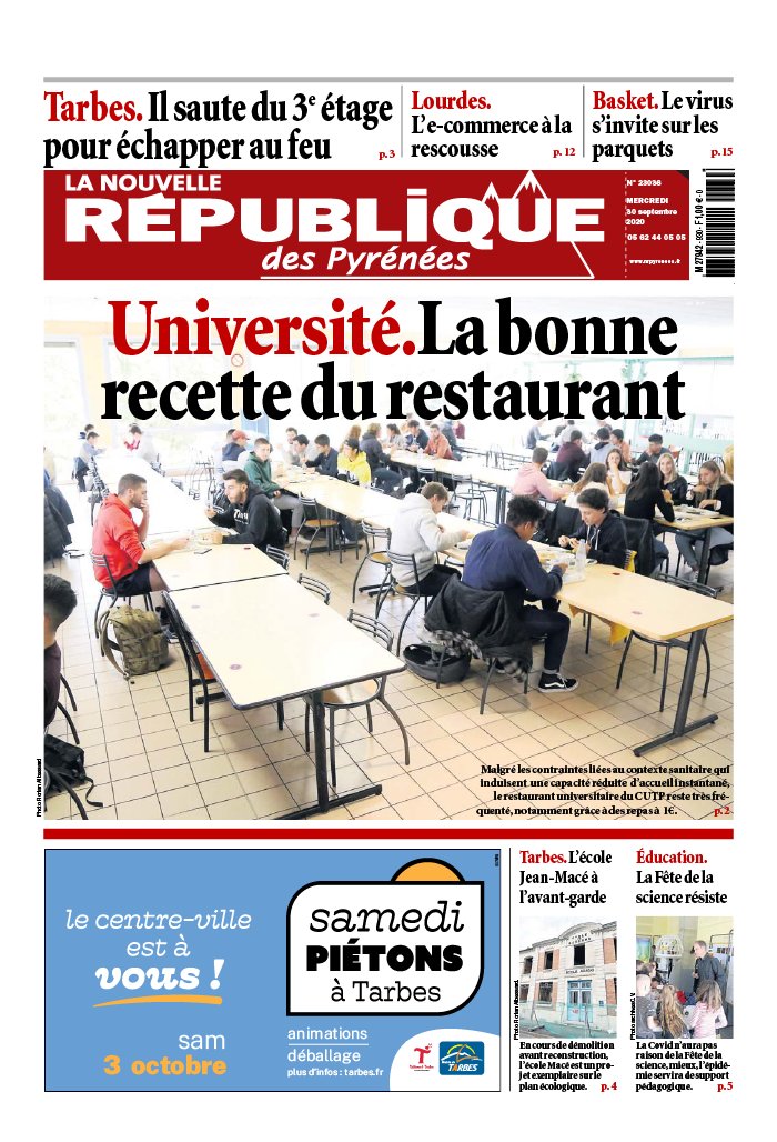 La Nouvelle République des Pyrénées 30 septembre 2020 La Nouvelle République des Pyrénées du 30 septembre 2020