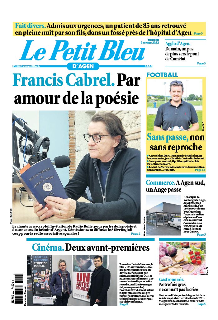Le Petit Bleu d'Agen N°20200106 du 06 janvier 2020 à télécharger sur iPad