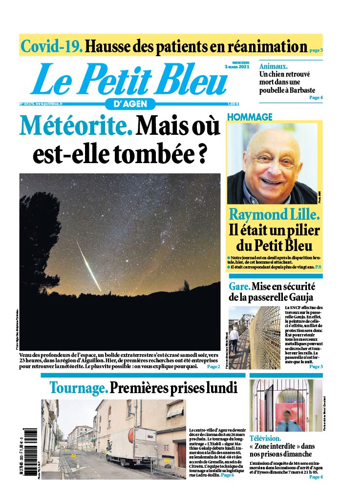 Le Petit Bleu d'Agen 03 mars 2021 Le Petit Bleu d'Agen du 03 mars 2021
