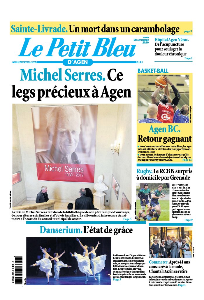 Le Petit Bleu d'Agen 28 septembre 2020 Le Petit Bleu d'Agen du 28 septembre 2020