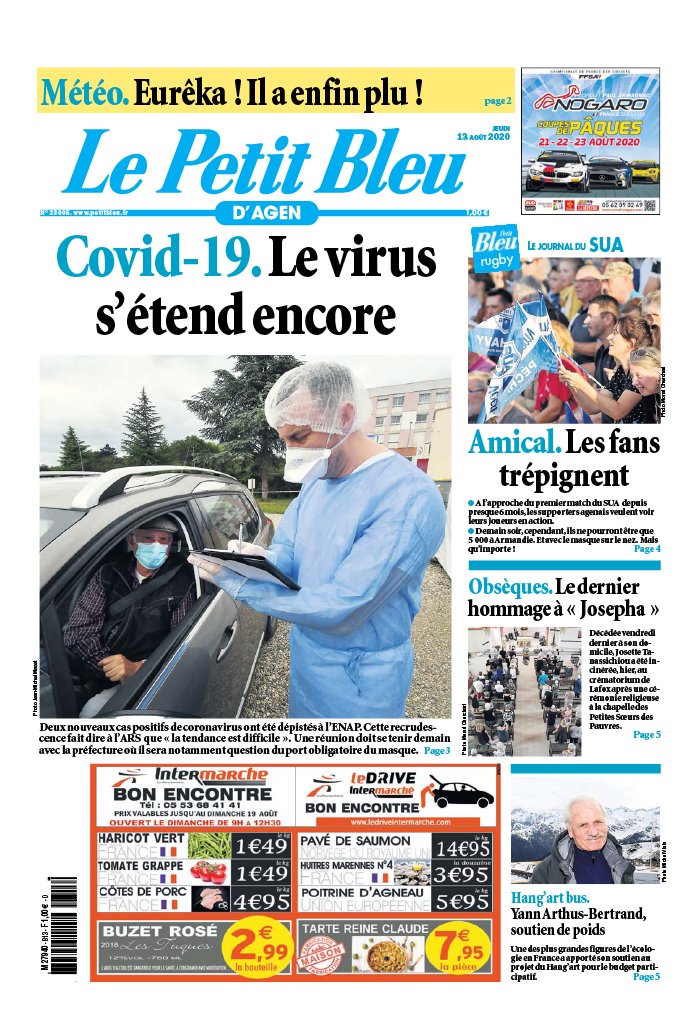 Le Petit Bleu d'Agen 13 août 2020 Le Petit Bleu d'Agen du 13 août 2020