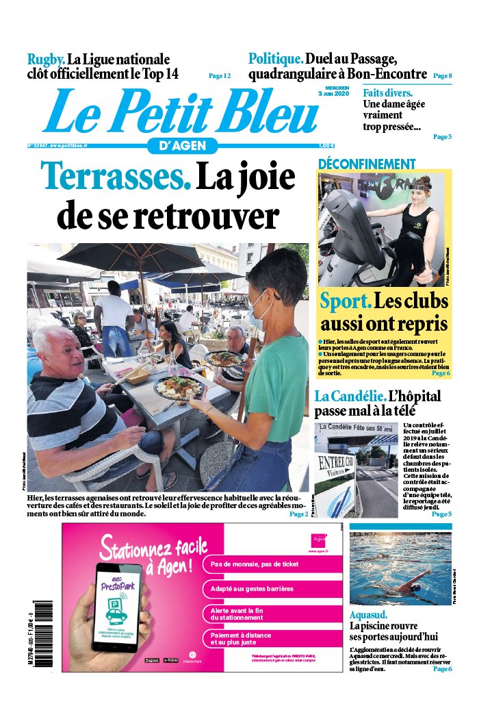 Le Petit Bleu d'Agen 03 juin 2020 Le Petit Bleu d'Agen du 03 juin 2020