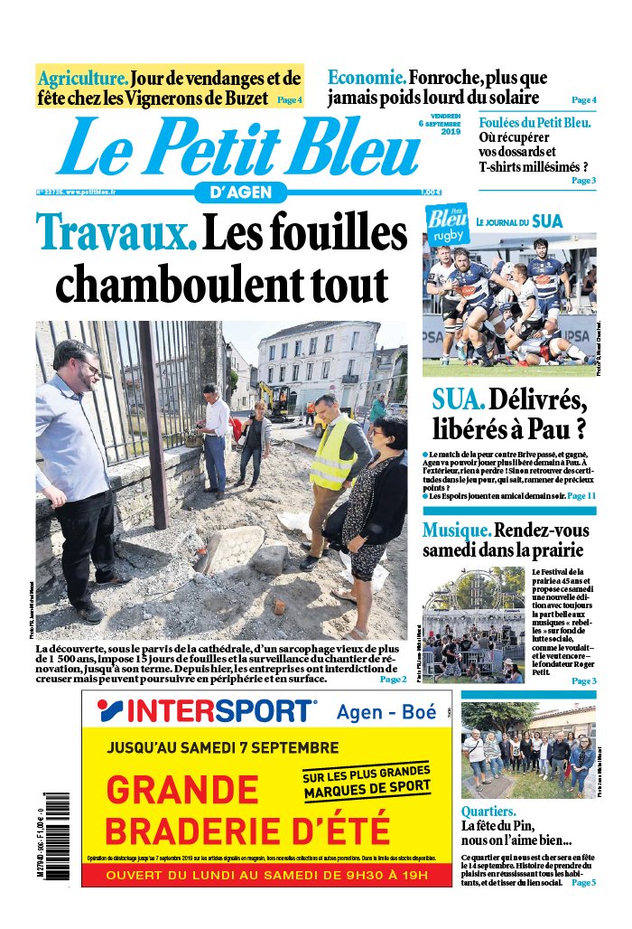 Le Petit Bleu d'Agen 06 septembre 2019 Le Petit Bleu d'Agen N°20190906 du 06 septembre 2019 à télécharger sur iPad