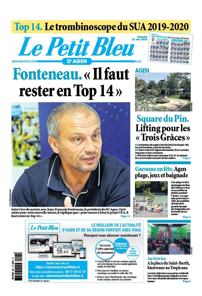 Le Petit Bleu d'Agen 21 août 2019 Le Petit Bleu d'Agen du 21 août 2019