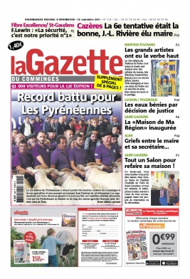 La Gazette du Comminges N°719 du 22 septembre 2021 à télécharger sur iPad