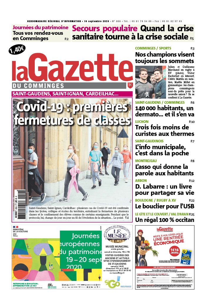 La Gazette du Comminges 16 septembre 2020 La Gazette du Comminges du 16 septembre 2020