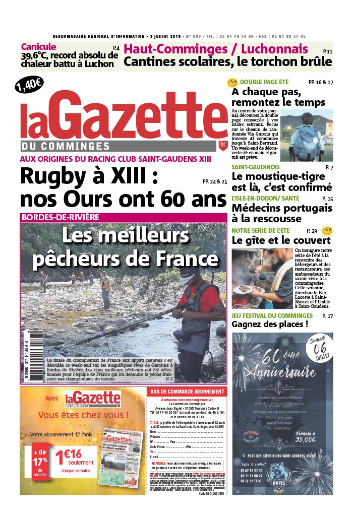 La Gazette du Comminges N°603 du 03 juillet 2019 à télécharger sur iPad La Gazette du Comminges N°603 du 03 juillet 2019 à télécharger sur iPad